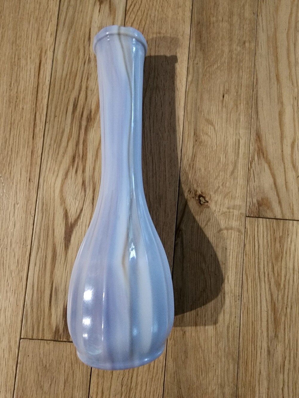 Vintage Slag, Milk Glass Bud Vase 8.5in